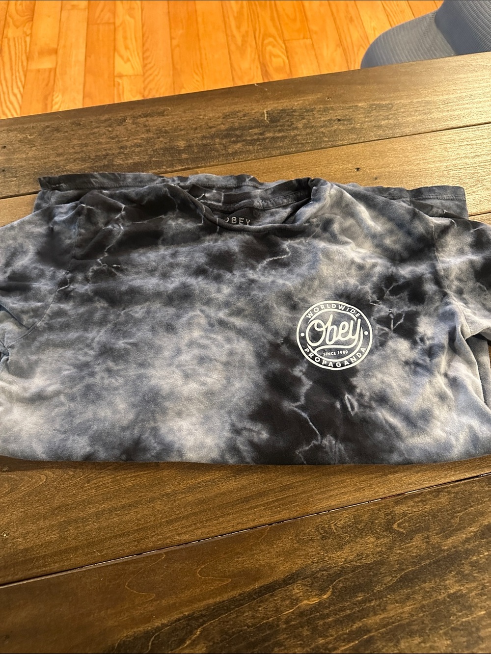 Obey Black & Gray Tie-Dye Logo Tee